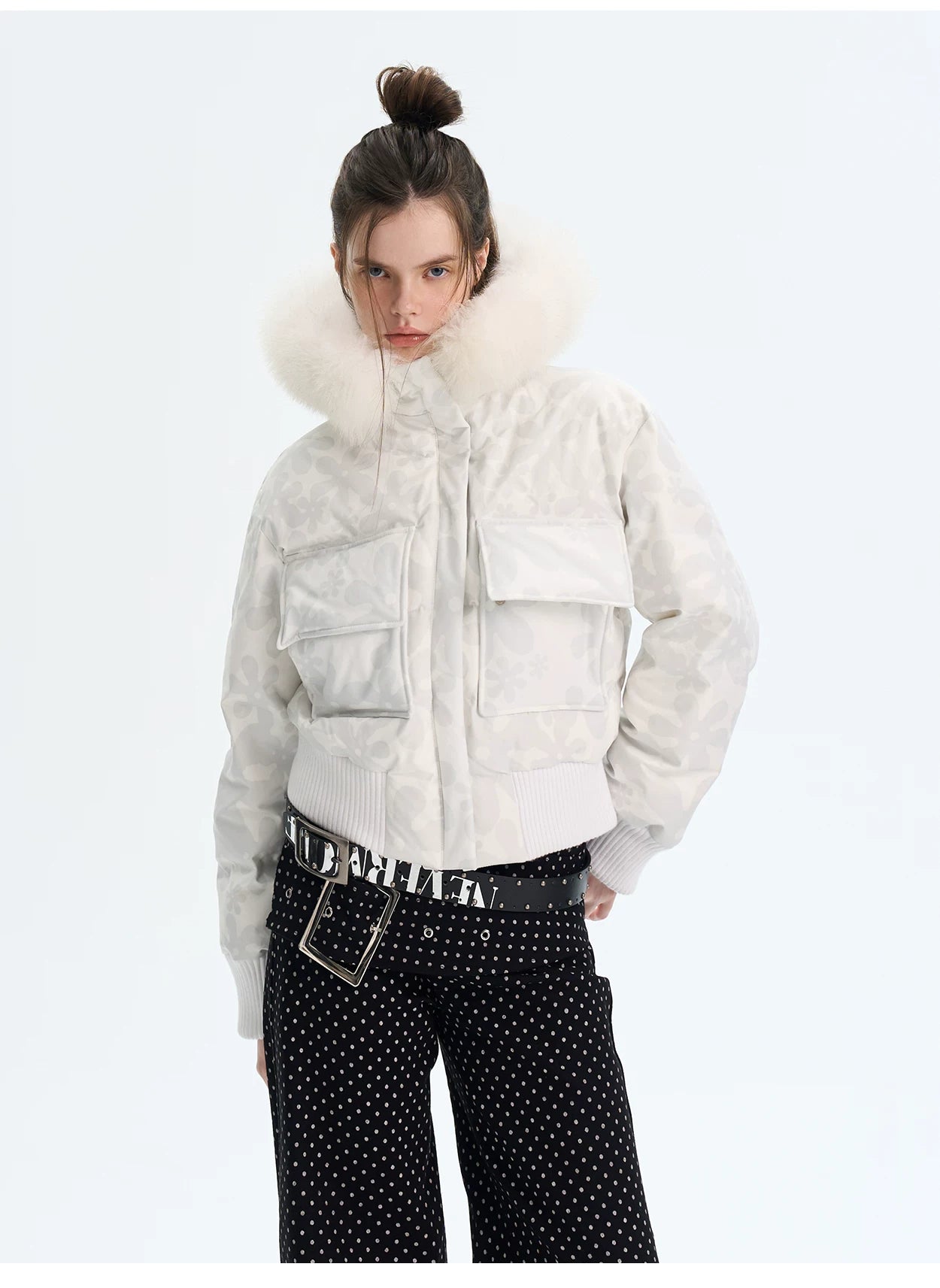 Vintage Printed Short Down Jacket