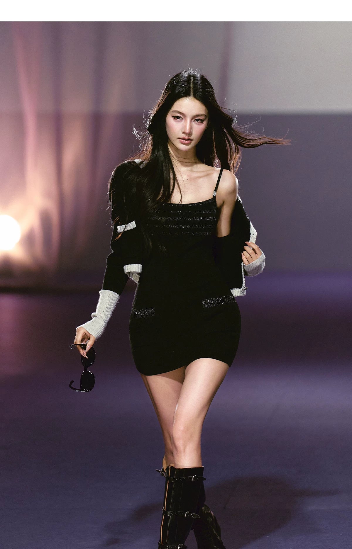 Luminous Sheer Knit Strappy Bodycon Dress