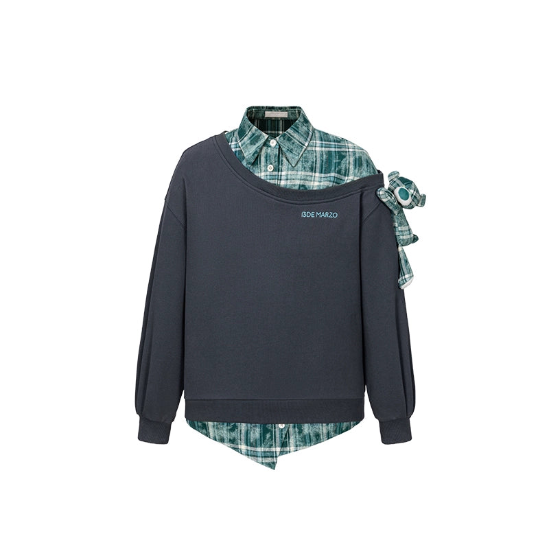 Asymmetric Layered Sweatshirt