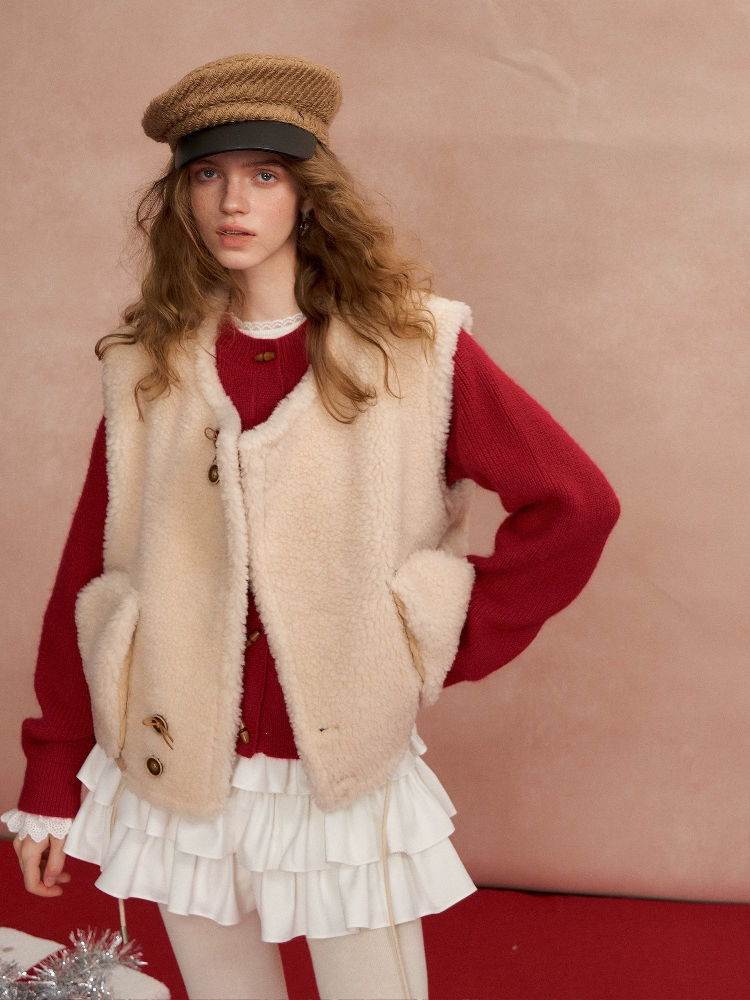 Reversible Fleece-Front Buttoned Vest