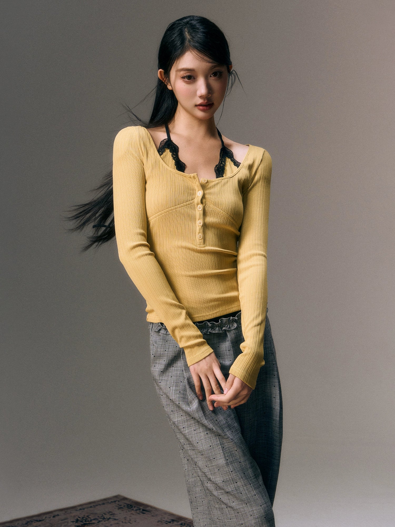 Lace Patchwork Halter Blouse - CHINASQUAD