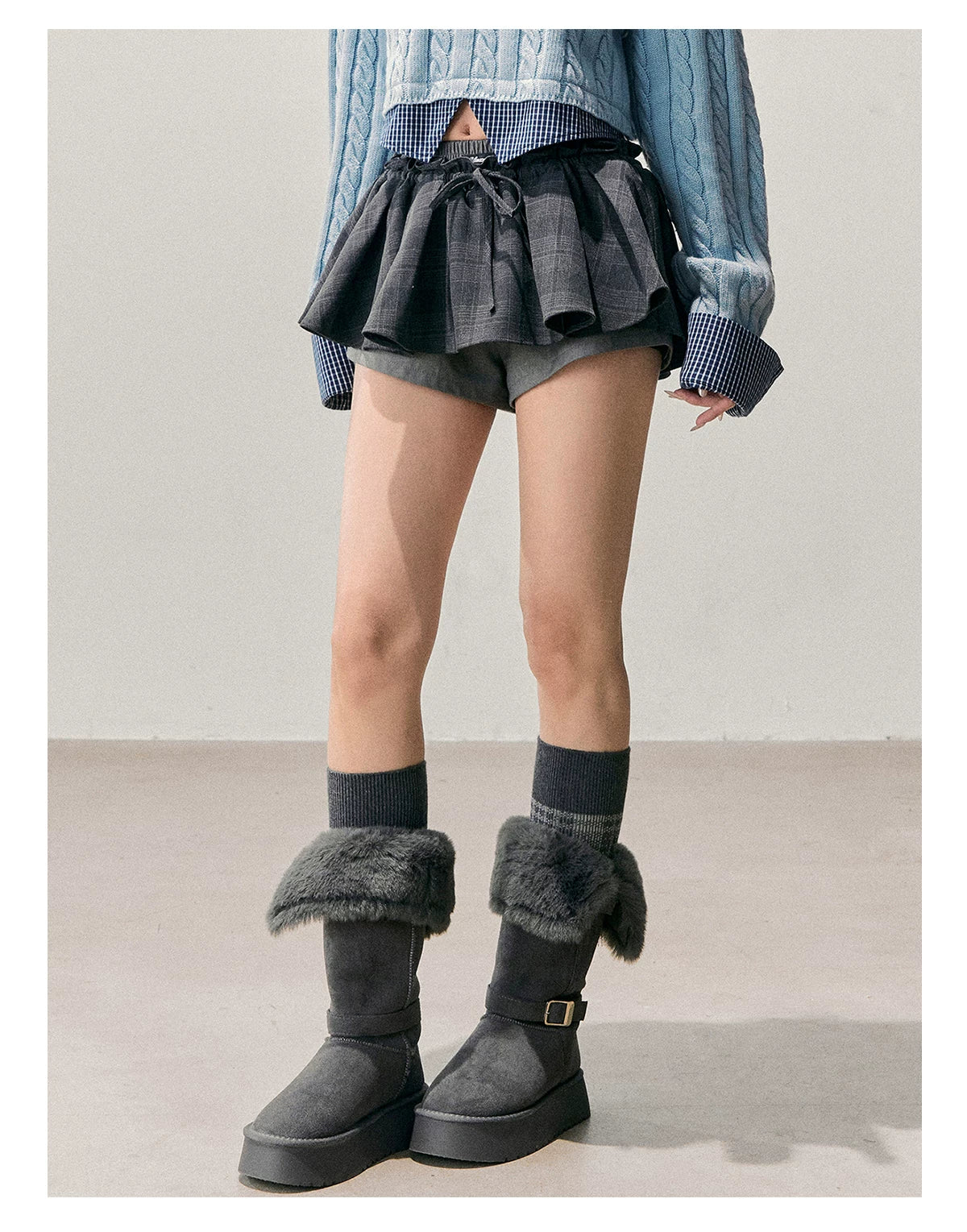 American-Style Puff A-Line Mini Skirt