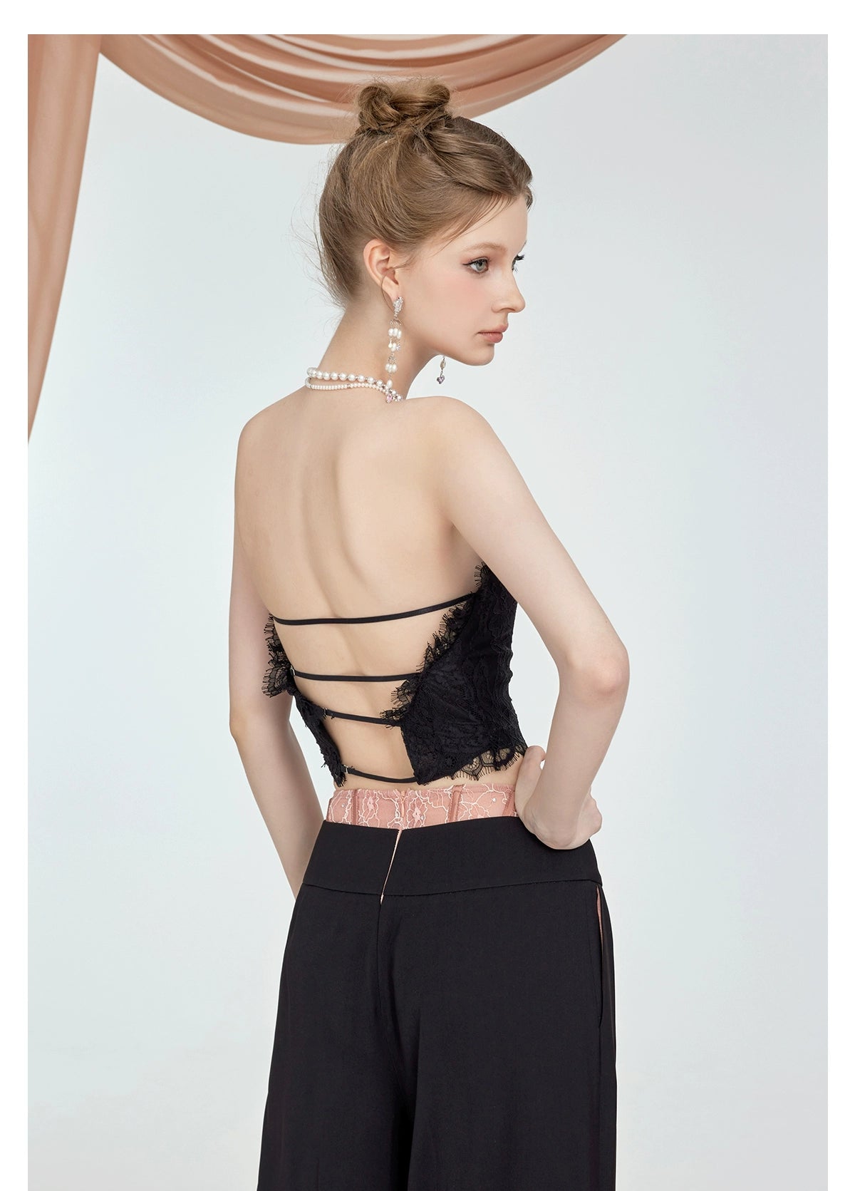 Naomi Lace Mesh Boned Backless Corset - CHINASQUAD
