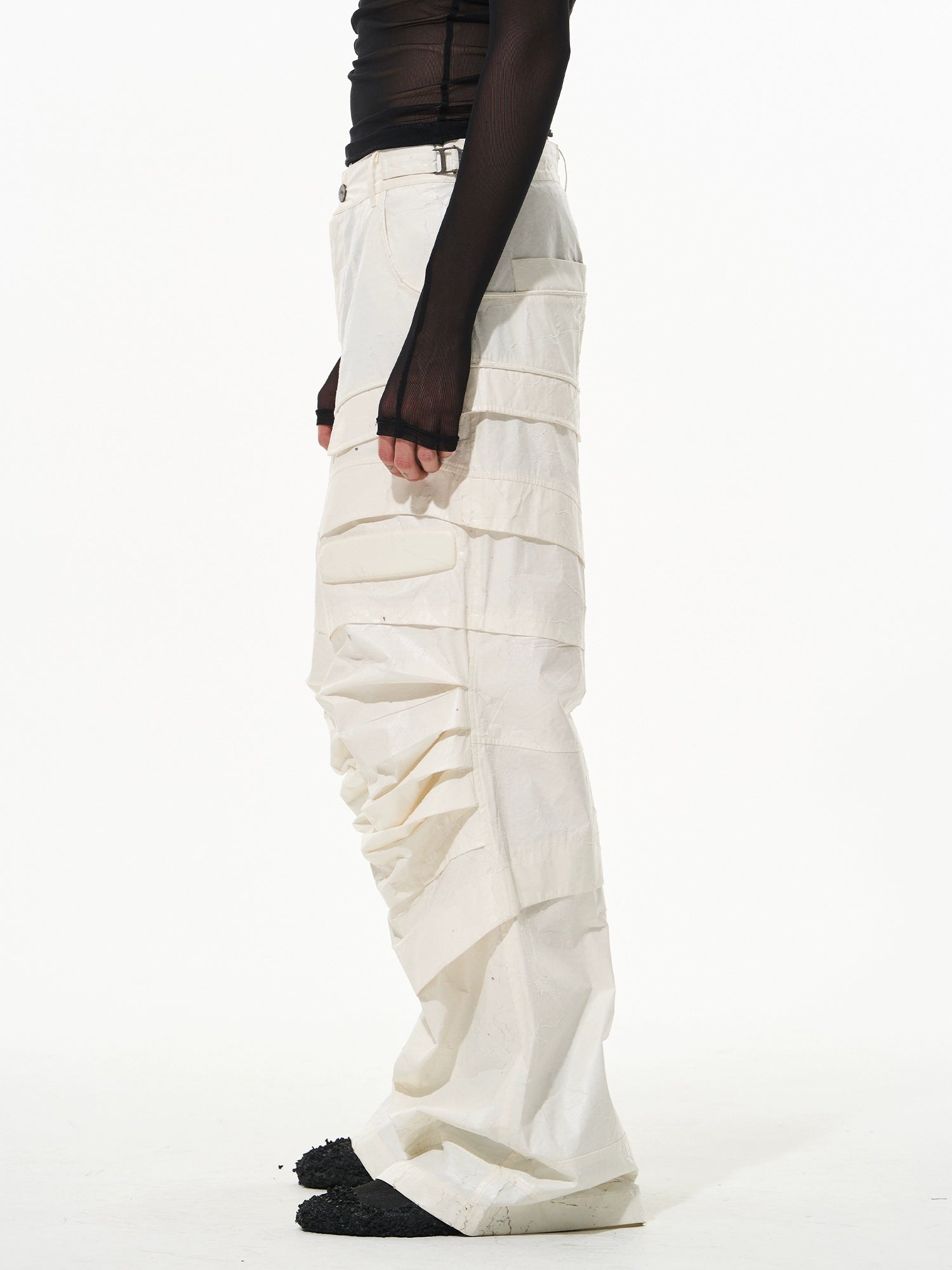 White Eco-Friendly Loose Space Casual Pants - CHINASQUAD