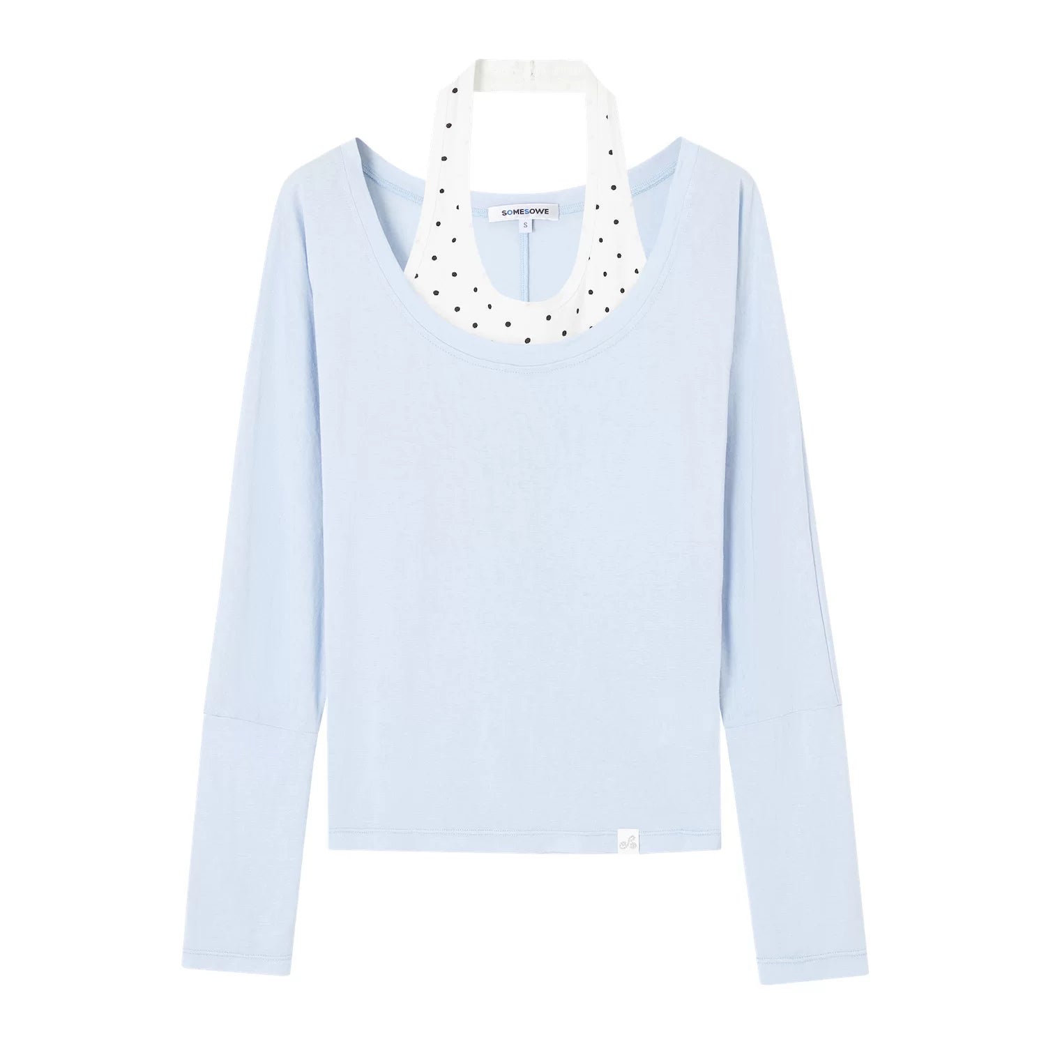 Sheer Polka Dot Layered Two-Piece T-Shirt Set