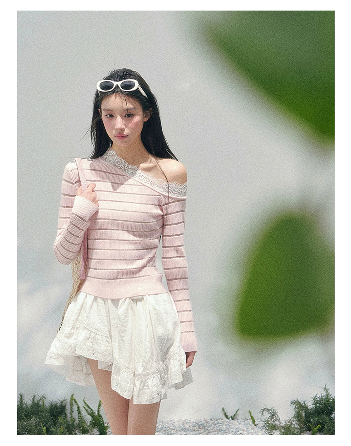 Moonlit Ripple Lace Mini Skirt