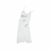 Letter-printed Spliced Lace Camisole Dress - CHINASQUAD