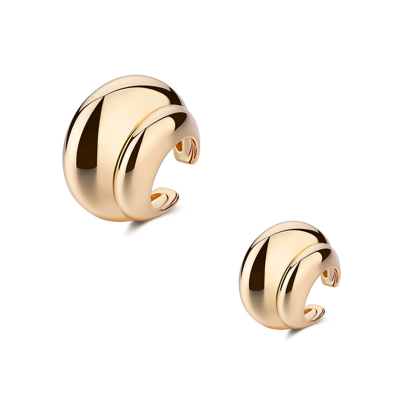 Reshaped Romance Dual-Layer Metal Hoop Earrings