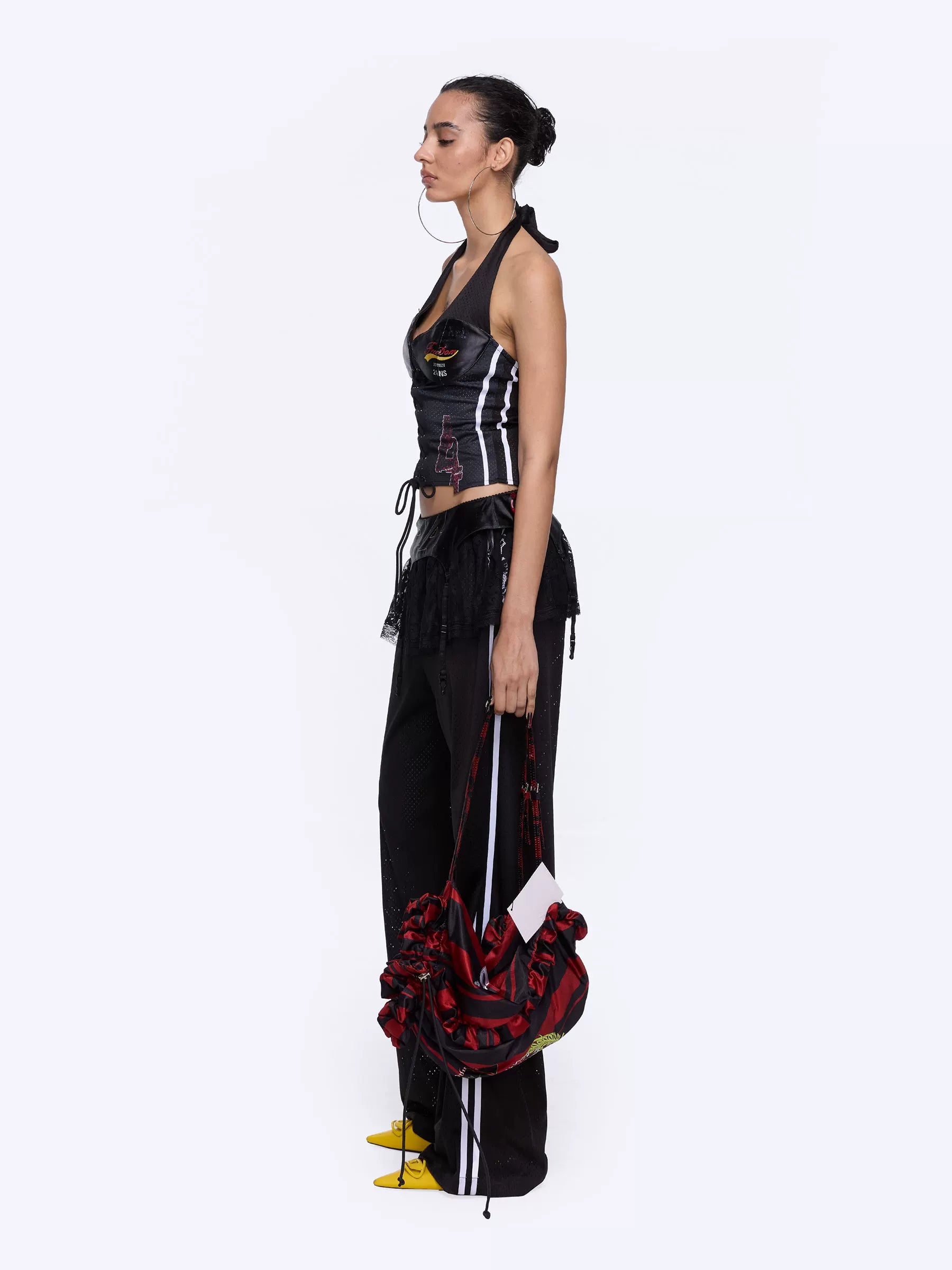 24ANS Asymmetric Printed Halterneck Jersey Cami
