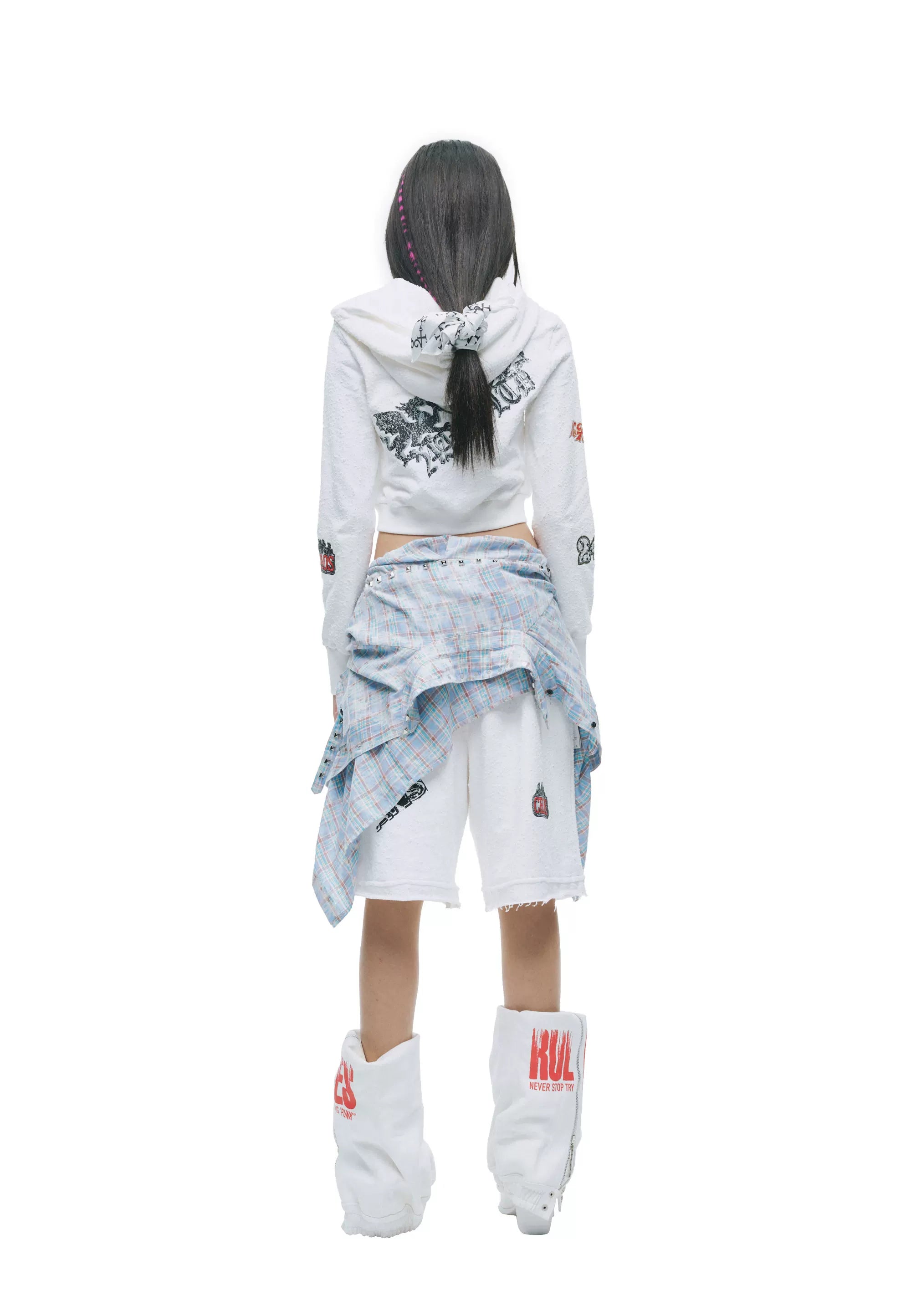 Punk Millennium Distressed Two-Tone Set with Graphic Print