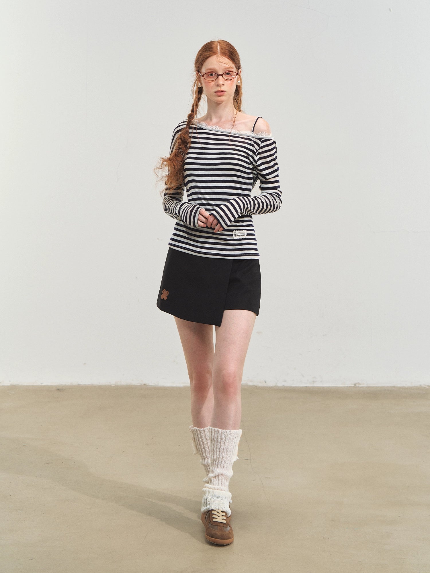 Fun Flower Fake Two-Piece Skort