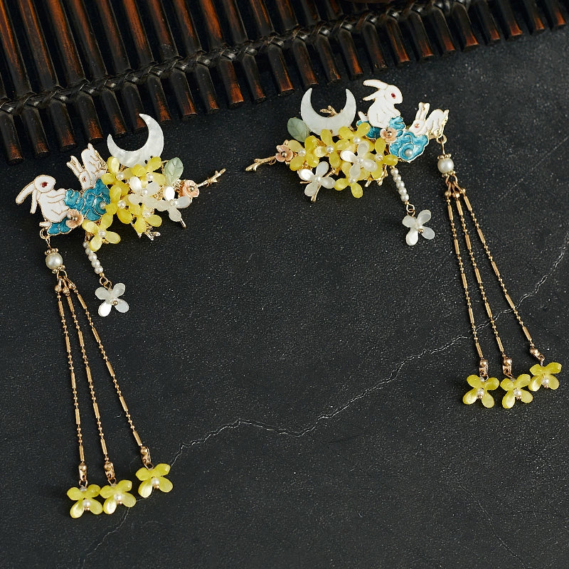 Osmanthus Rabbit Hanfu Hair Clips - CHINASQUAD