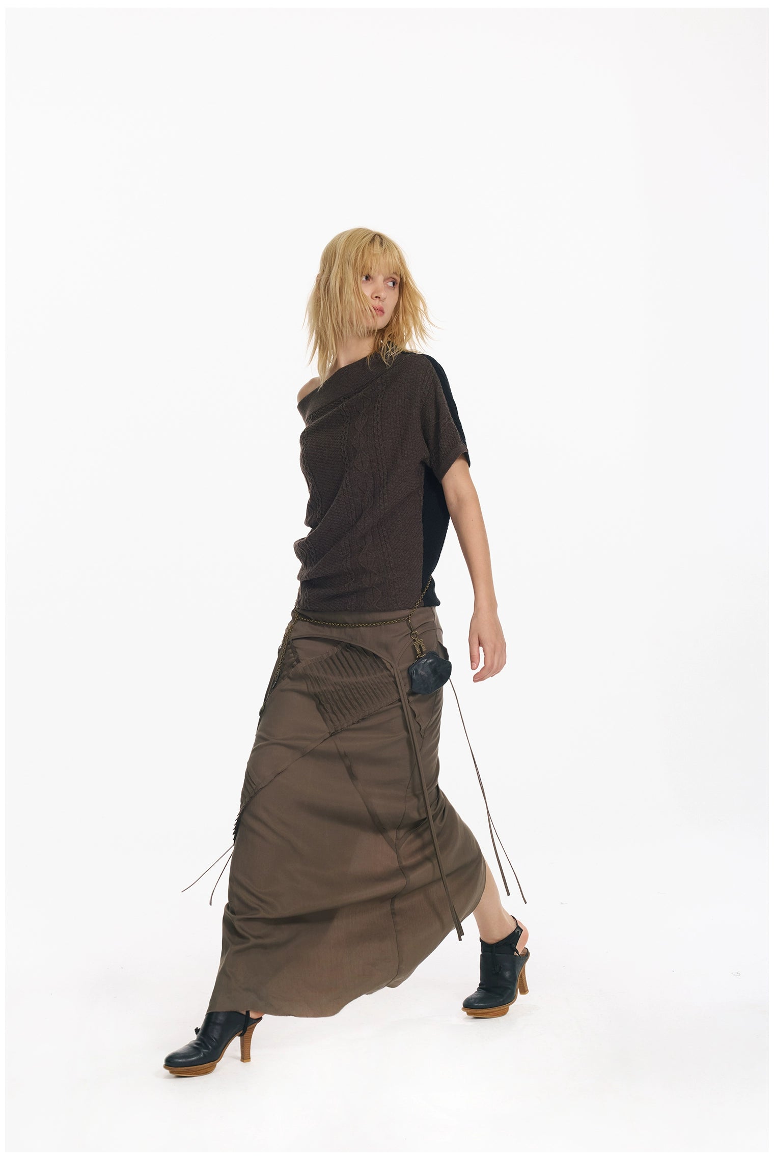 Retro Diamond Strap Low Waist Skirt