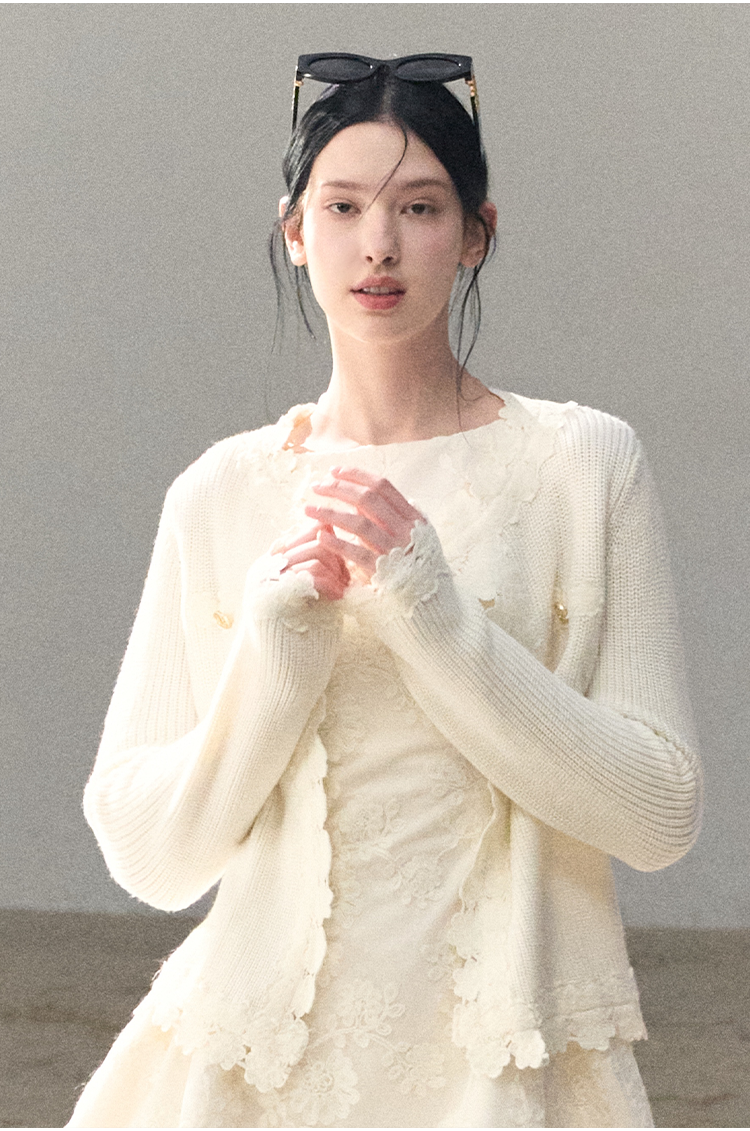 Wool-Blend Waist-Cinched Fitted Dress