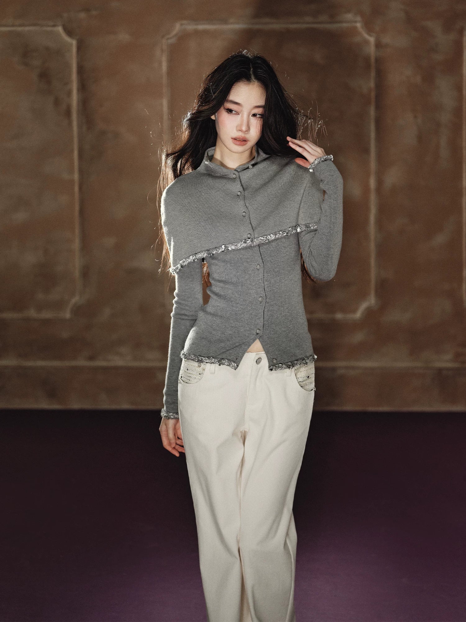 Detachable Cape Wool Knit Sweater