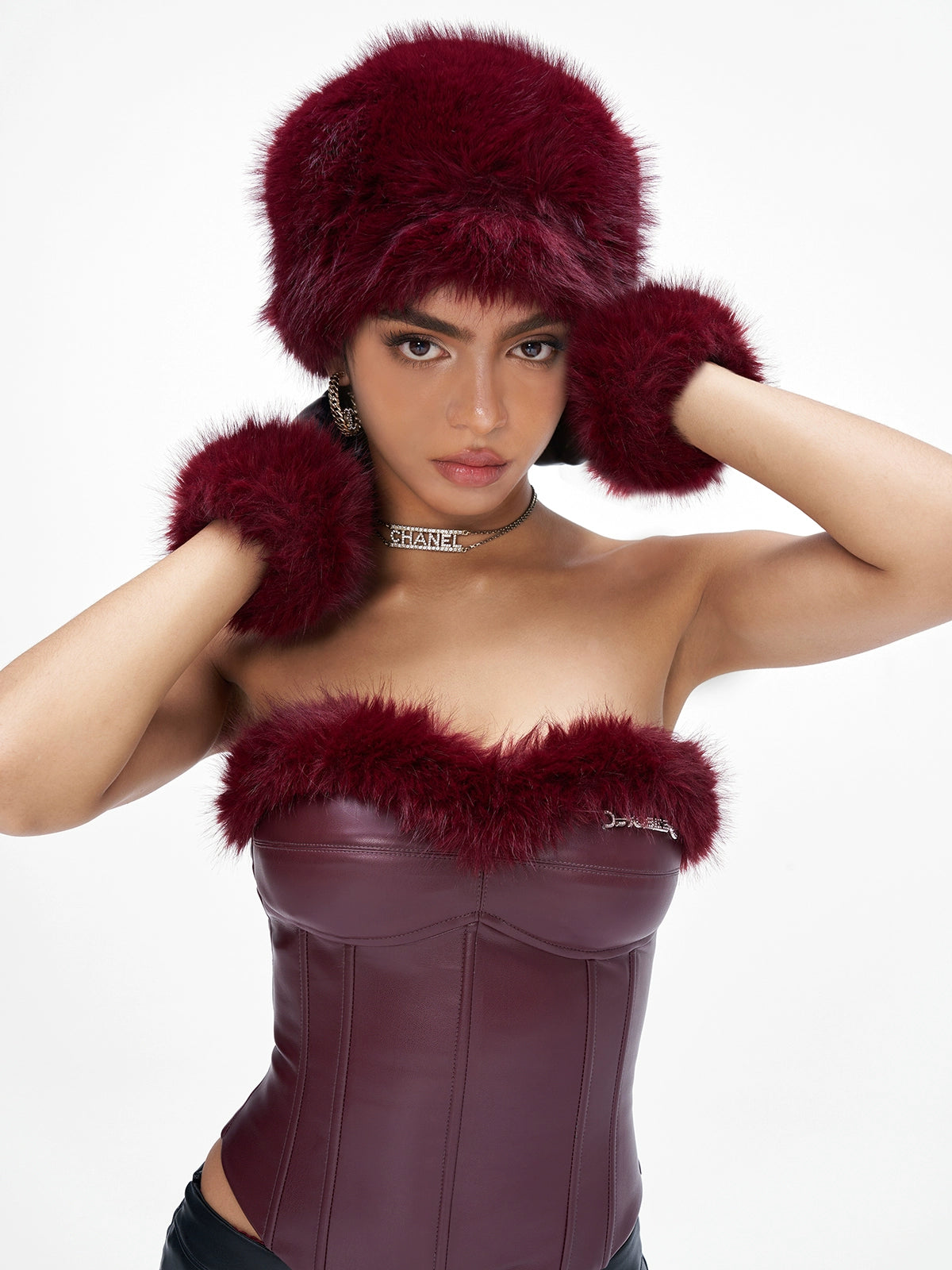 Angora-Touch Faux Fur Flat Cap