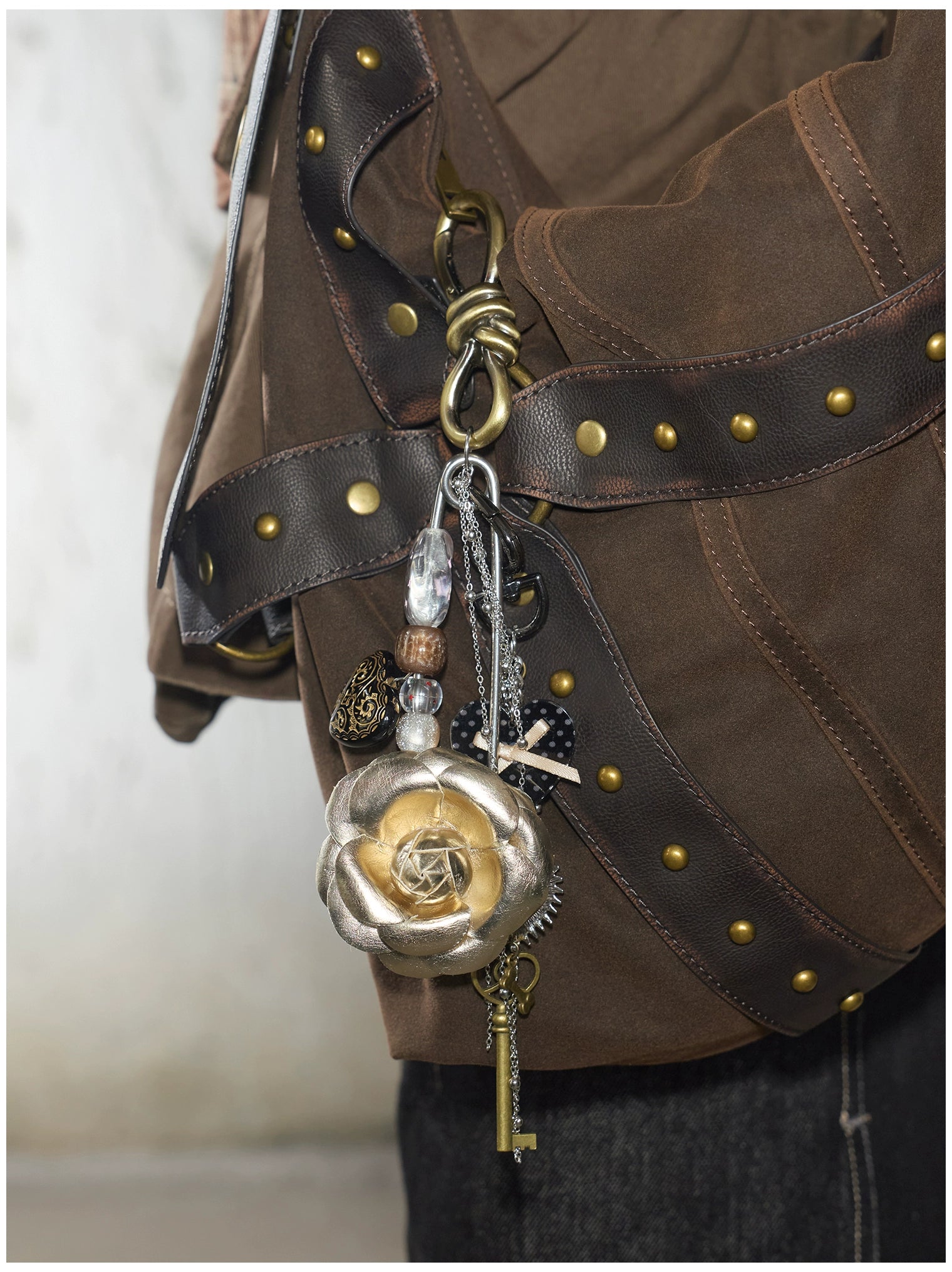 Vintage Heart & Rose Chain Pendant