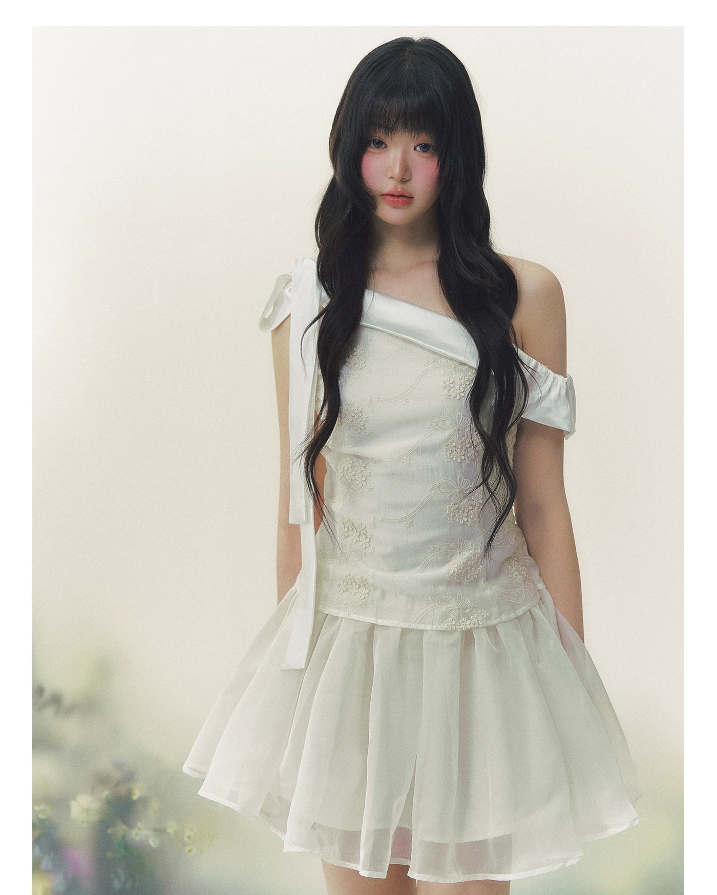 Satin Embroidered Princess Tulle Dress