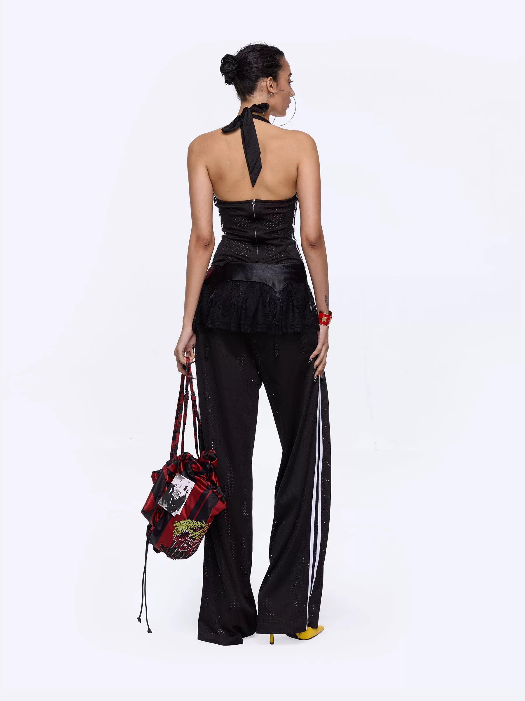 24ANS Asymmetric Printed Halterneck Jersey Cami