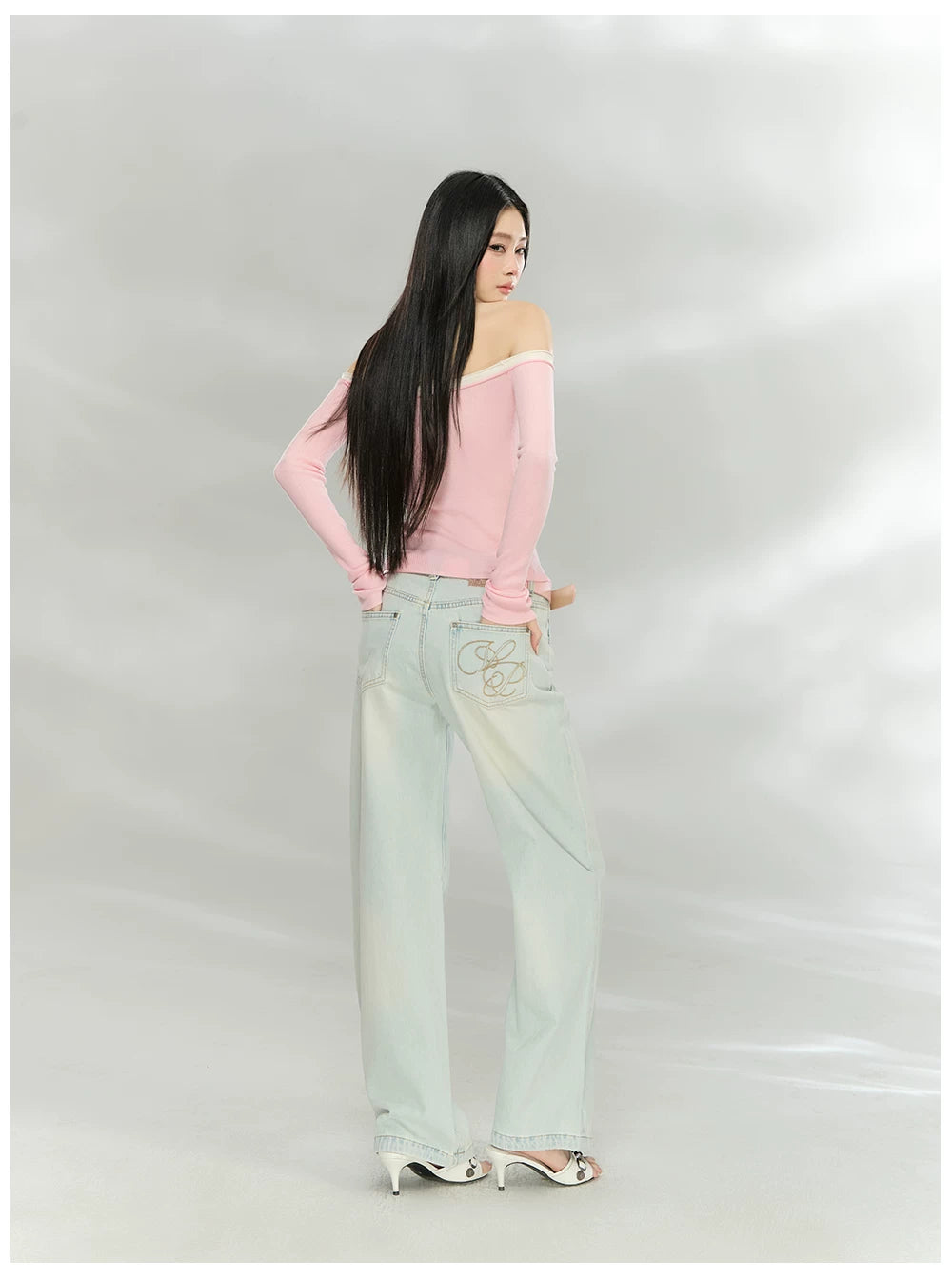Vintage Washed Straight-Leg Denim Jeans