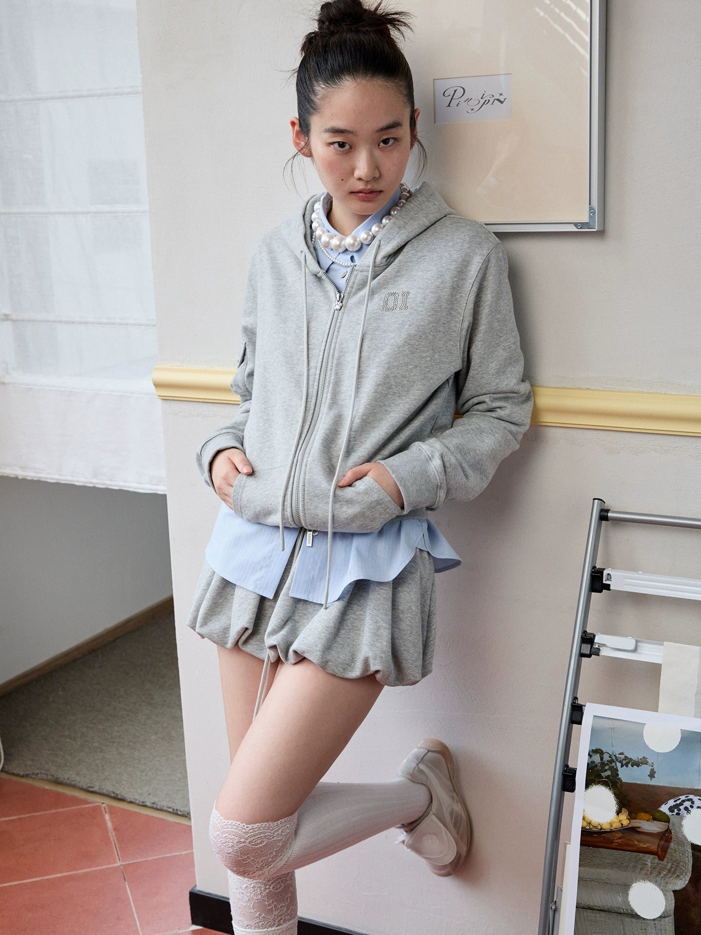 Solid Color Shell Button Fitted Shirt - CHINASQUAD