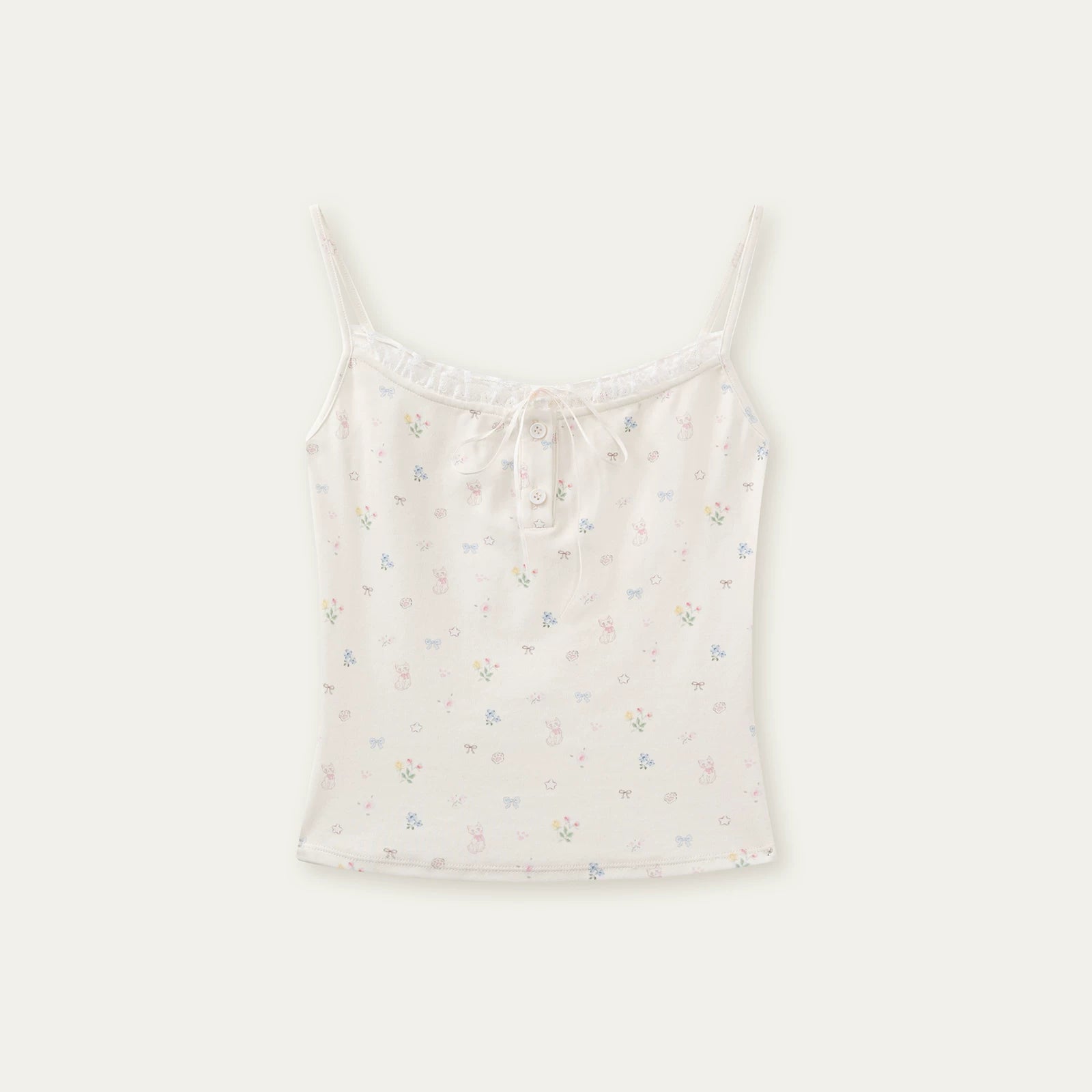 Sweet Oxygen Cotton Lace Trim Camisole