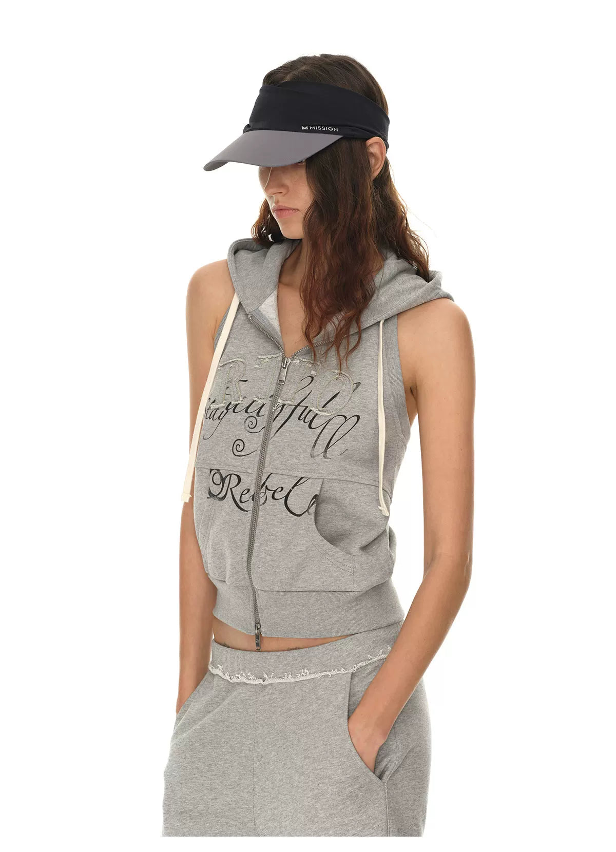 Cotton Sleeveless Zip-Up Hoodie