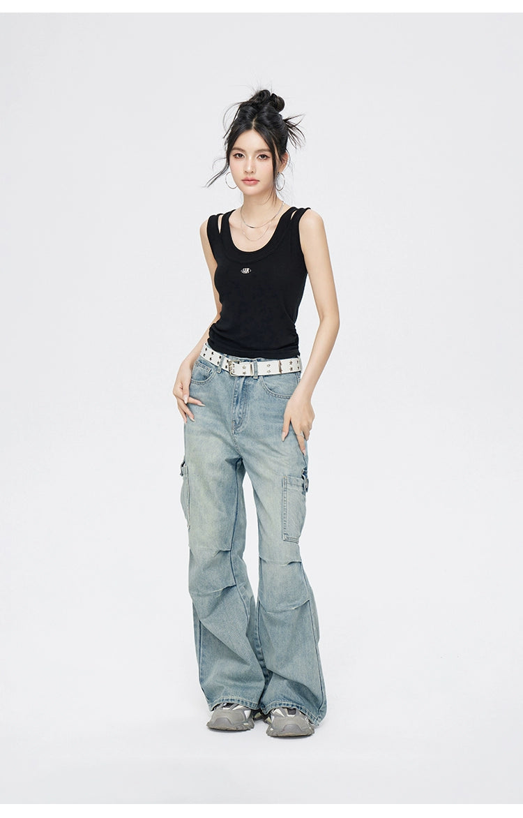 Blue & Black U-Neck Vest - CHINASQUAD