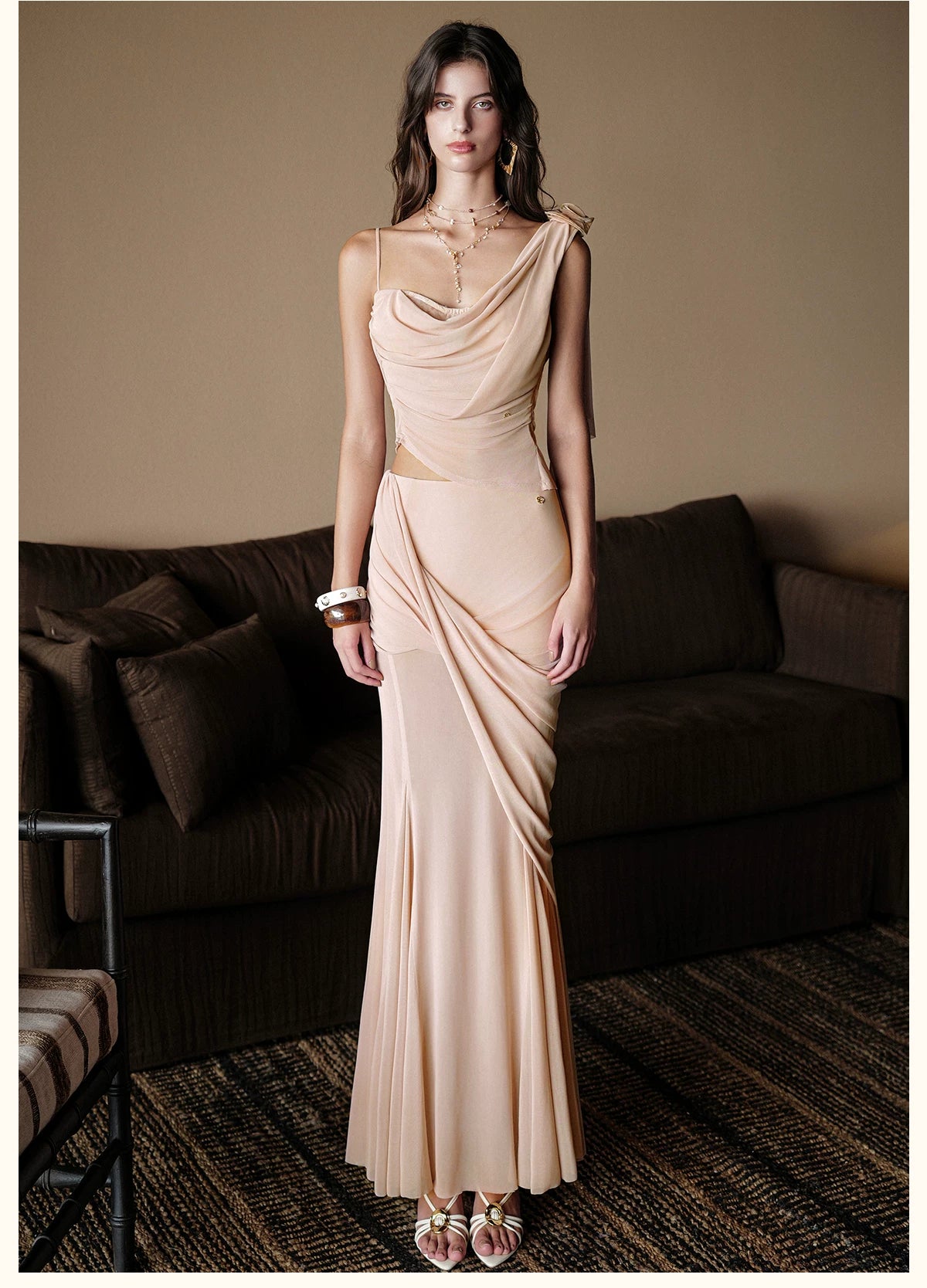 Lace Top and Mermaid Skirt Two-Piece Set