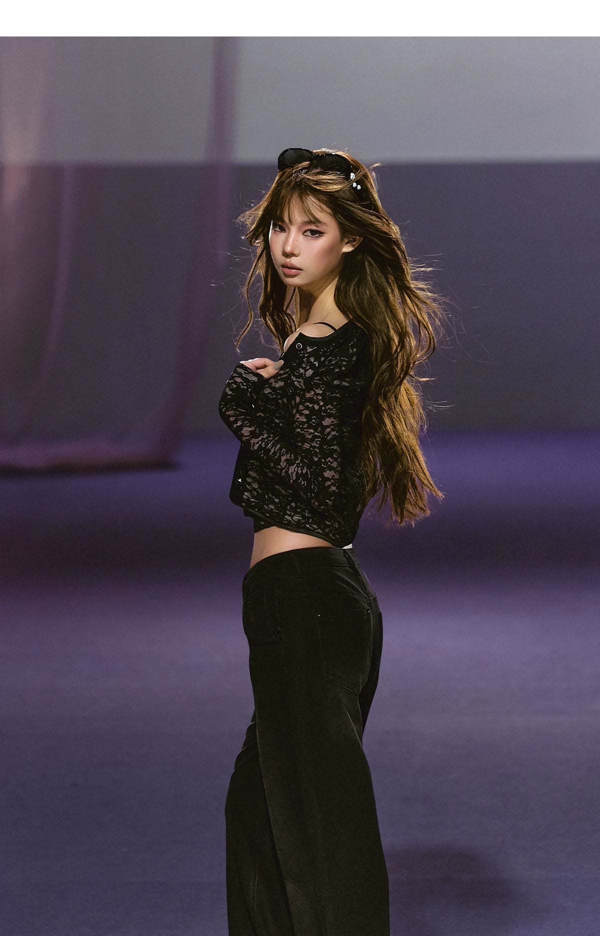 Lace & Satin Layered Cardigan & Lace Camisole