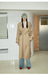 Khaki Double-Breasted Coat - CHINASQUAD