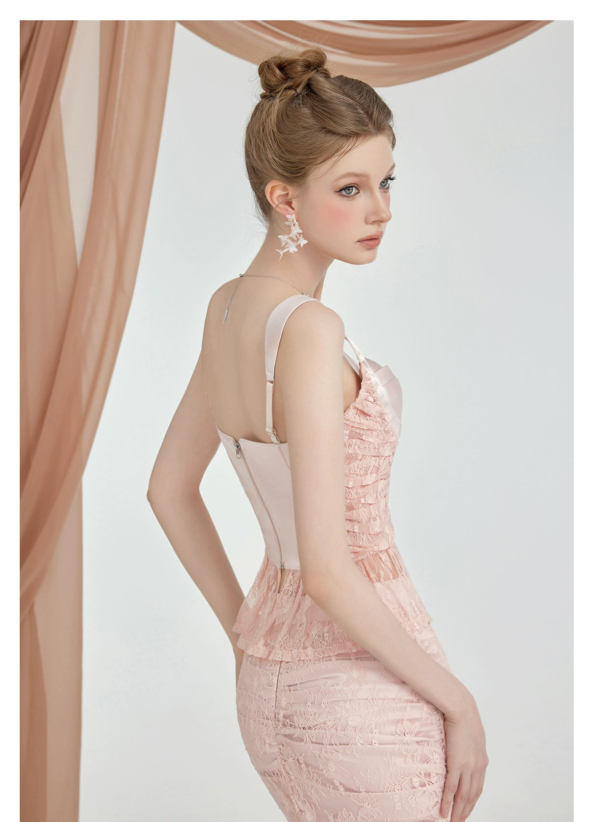 Lace Satin Boned Two-Piece Set - CHINASQUAD