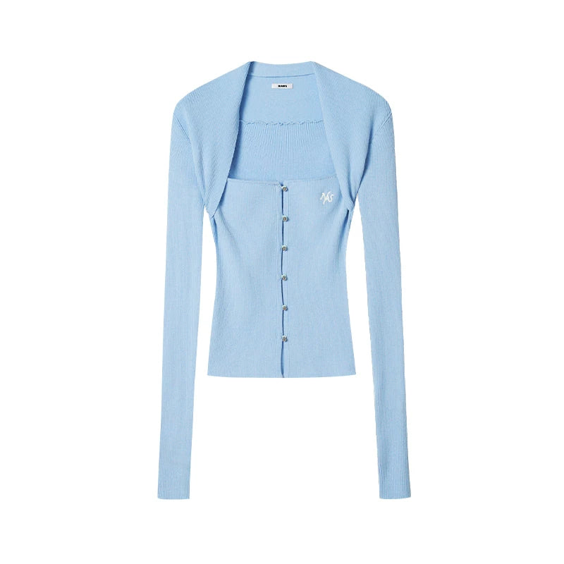 Wool-Blend Layered Illusion Pointelle Sweater