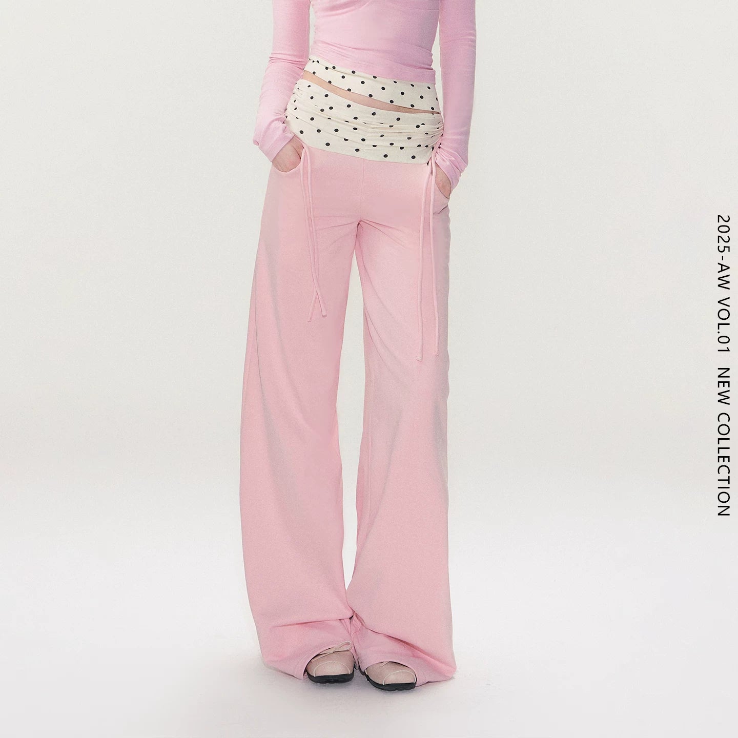 Drawstring Waist Straight-Leg Pants