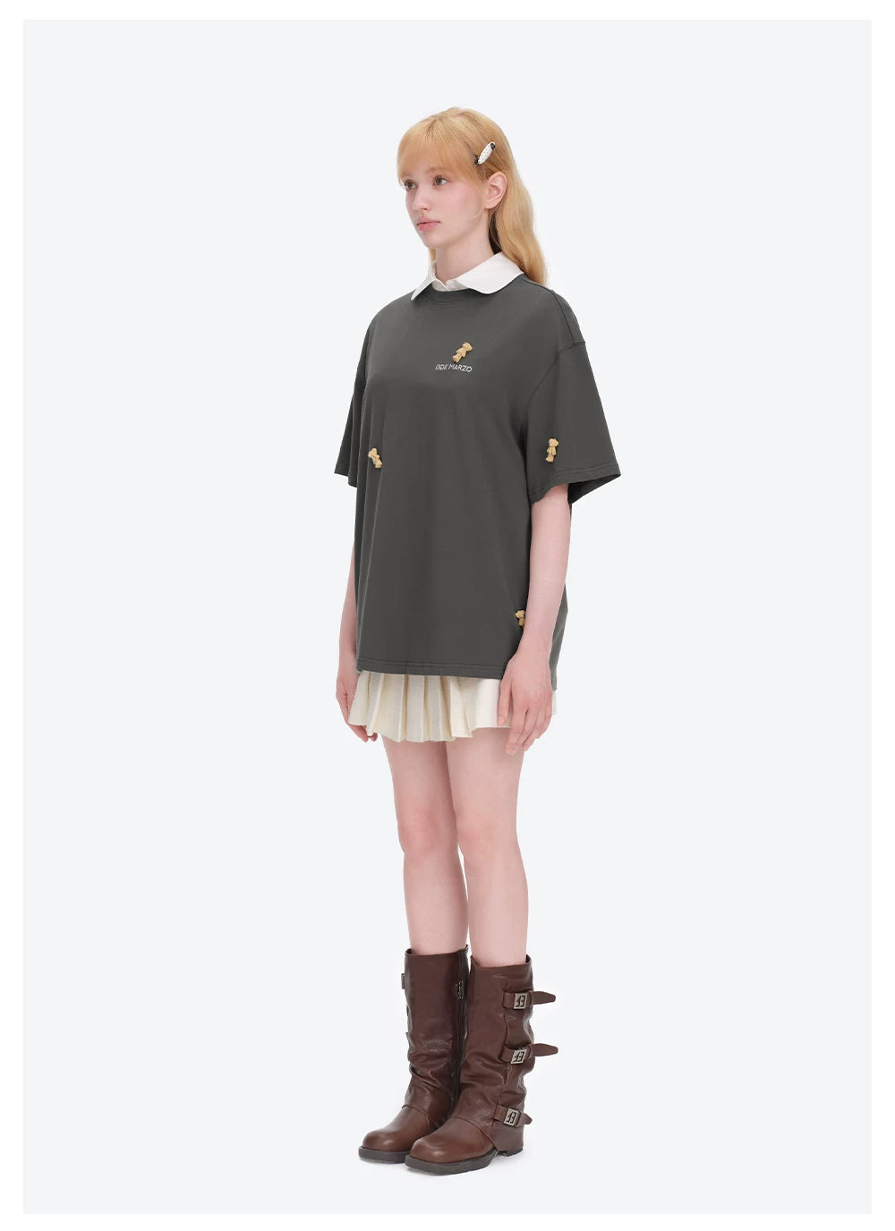 Mini Flocked Bear Oversized T-shirt