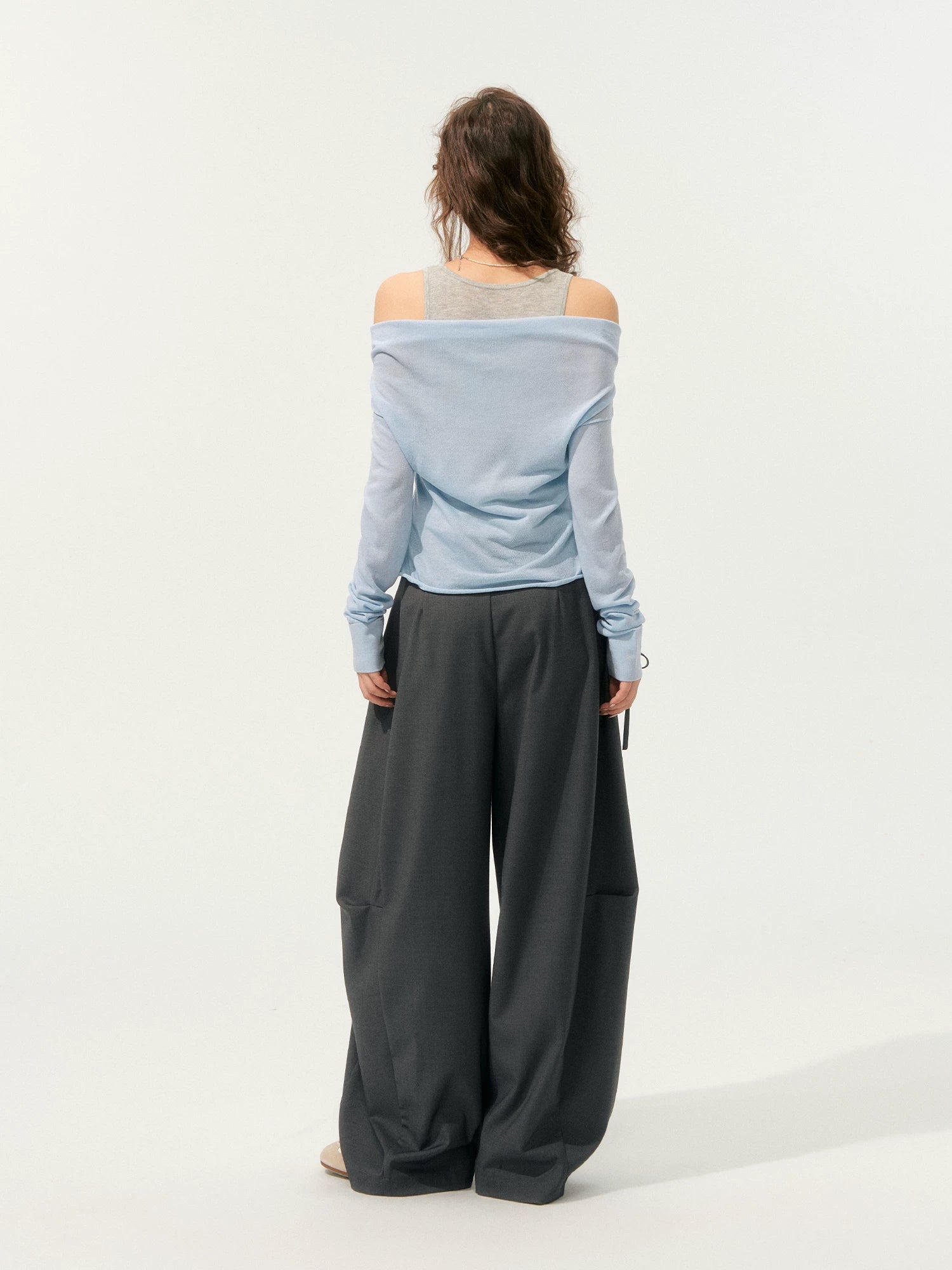 Sheer Polka Dot Layered Two-Piece T-Shirt Set