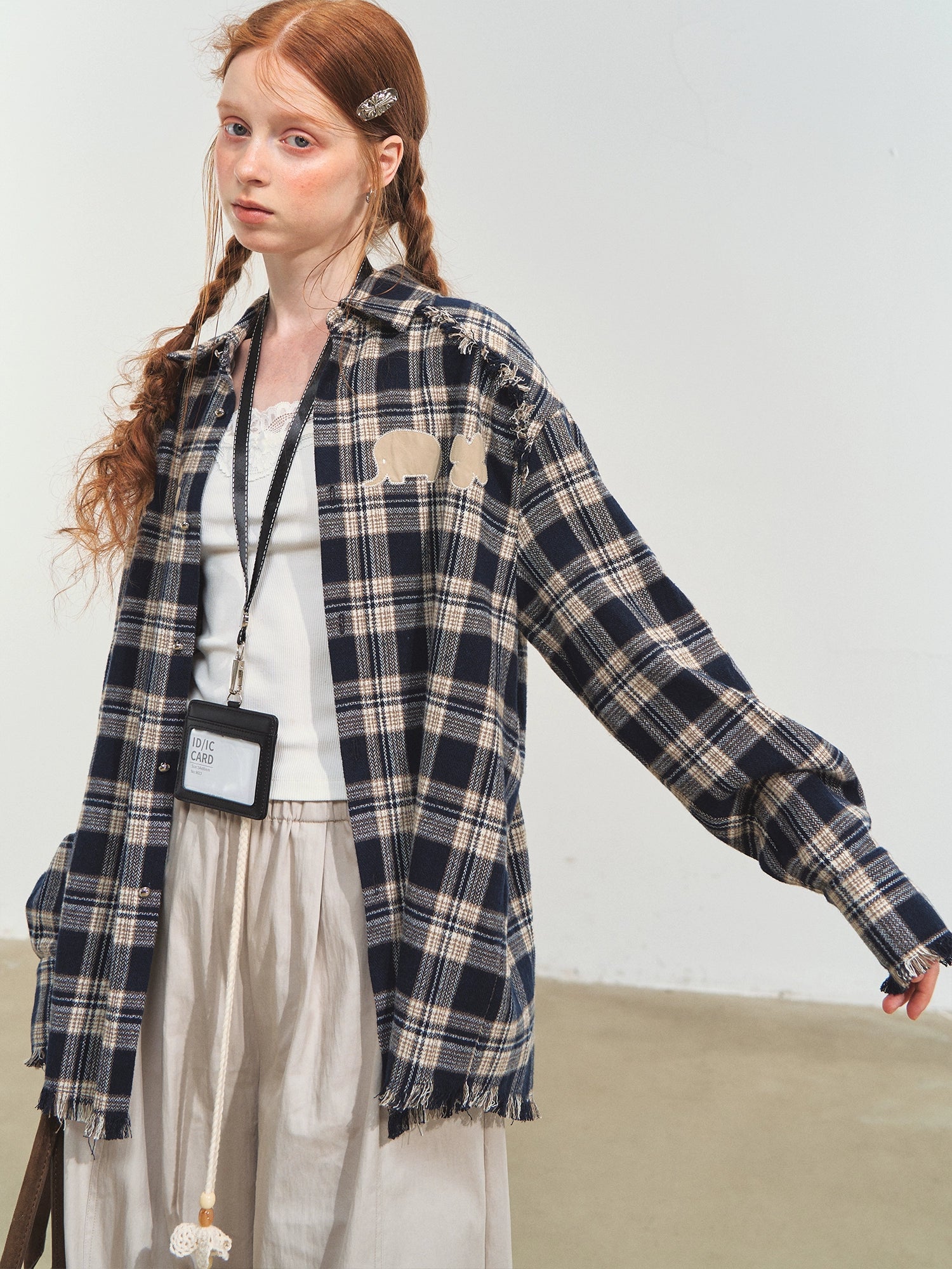 Fun Tassel Plaid Shirt