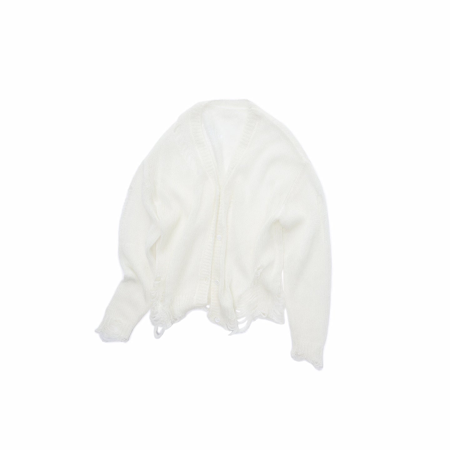 Mohair Star Cutout Slouchy Knit Cardigan