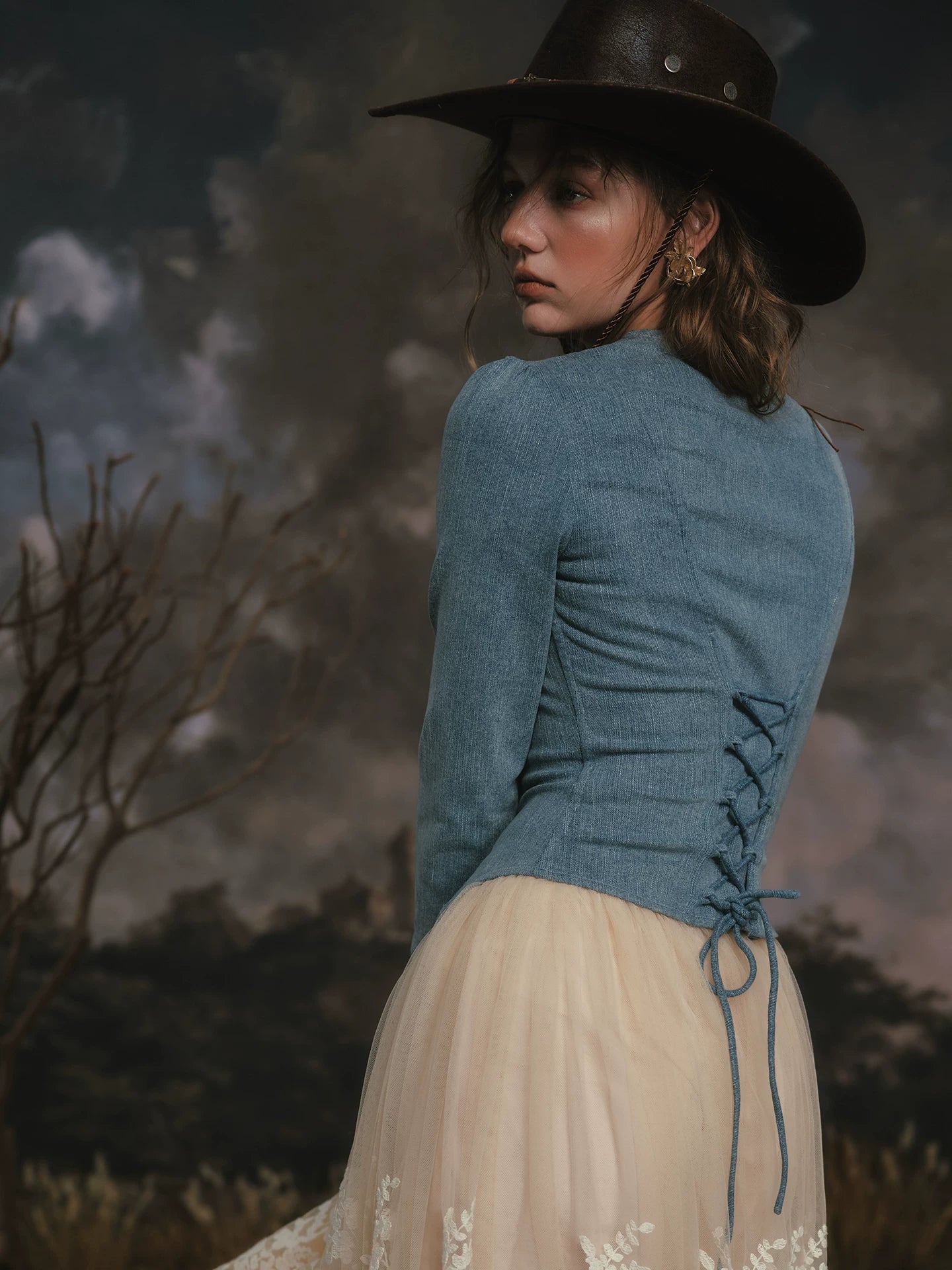 Denim Knight Structured French Denim Corset