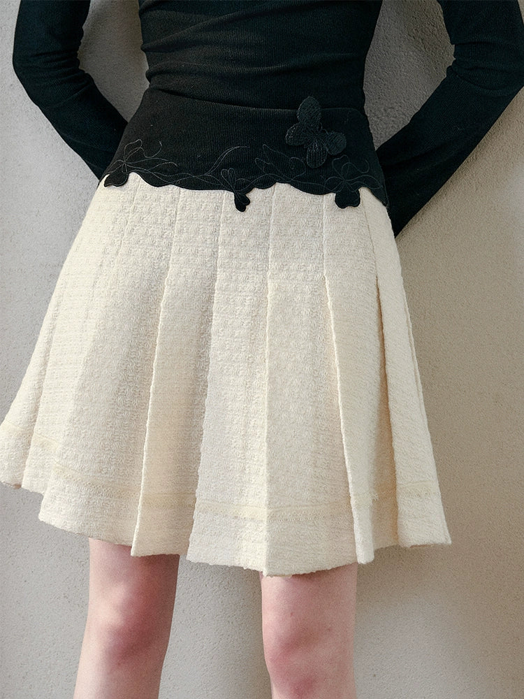 Galaxy Classic Wool Pleated Skirt Set - CHINASQUAD