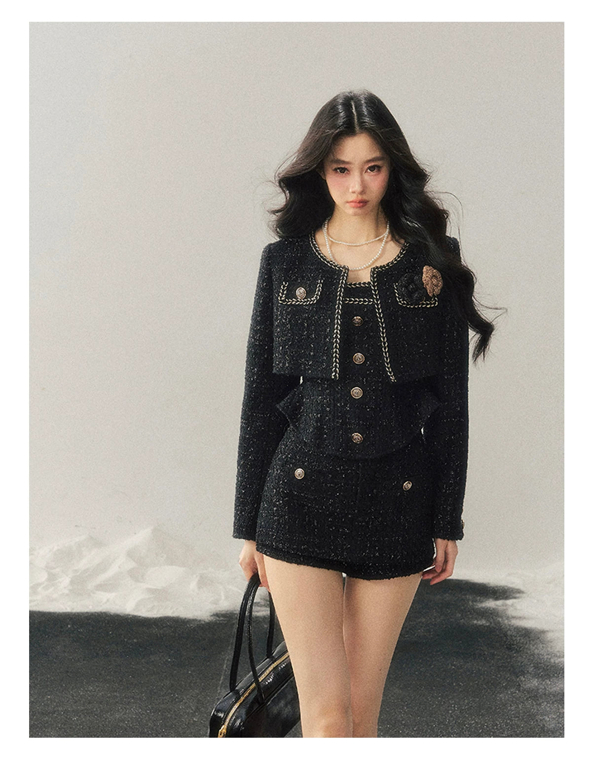 Tweed-Inspired Three-Piece Set