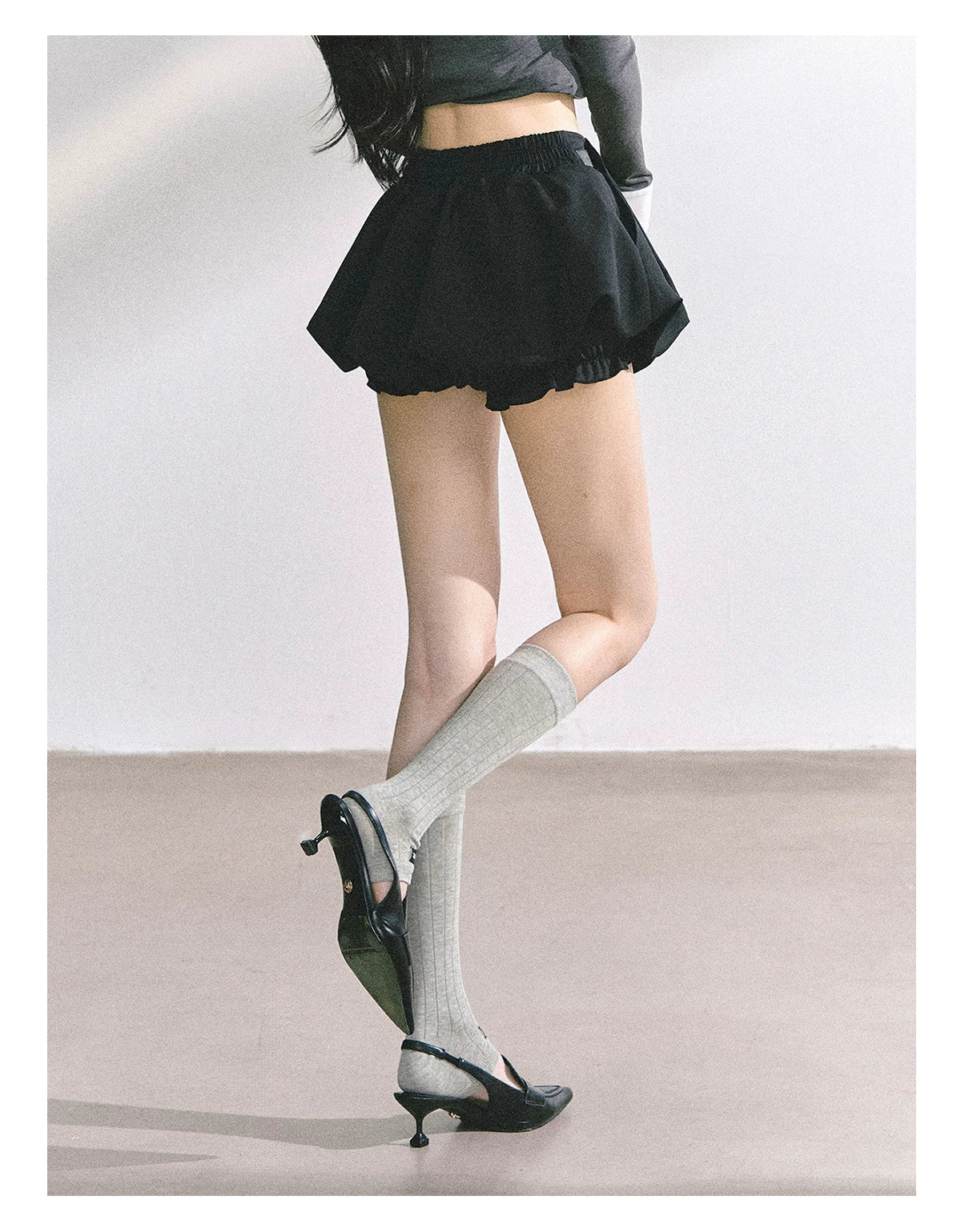 American-Style High-Waist Bubble Mini Skirt