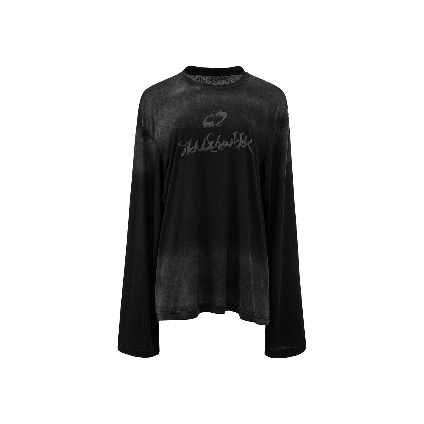 Vintage Washed Spray-Effect Long-Sleeve T-Shirt
