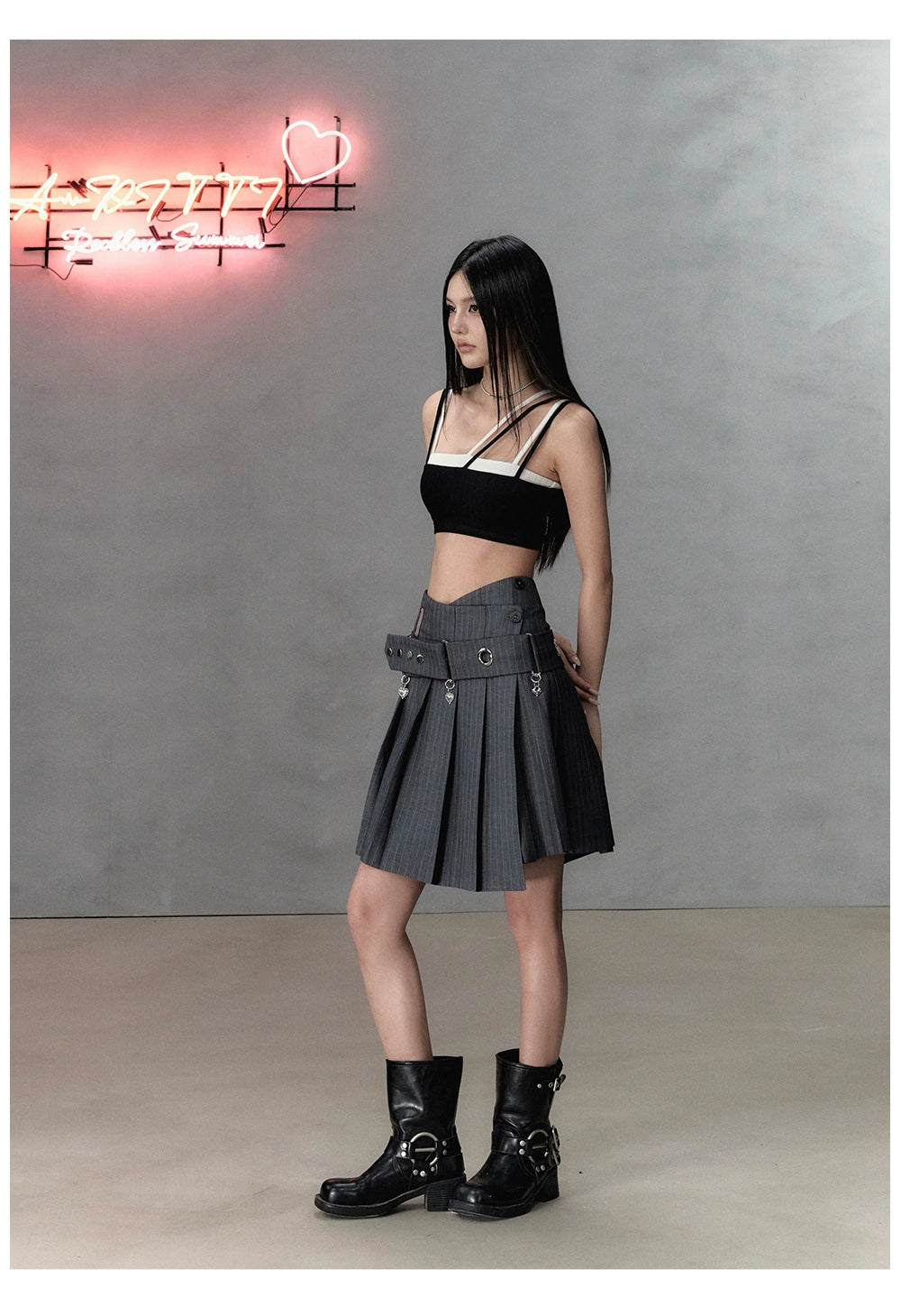 White & Black One-shoulder Tank Top - CHINASQUAD