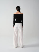 Wool One-Shoulder Off-Shoulder Long-Sleeve T-Shirt - CHINASQUAD