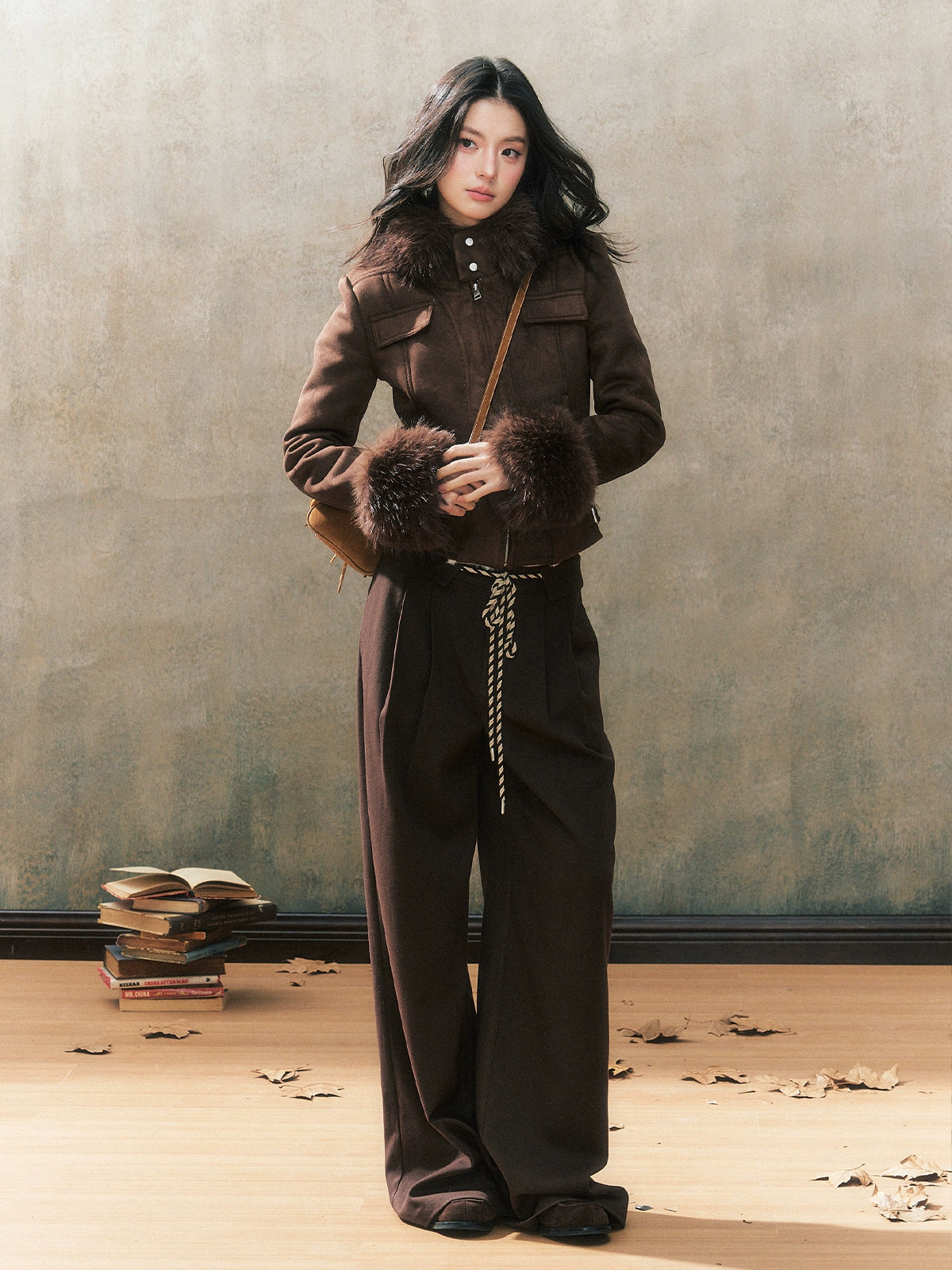 Fur Collar Hooded Shearling Jacket - CHINASQUAD