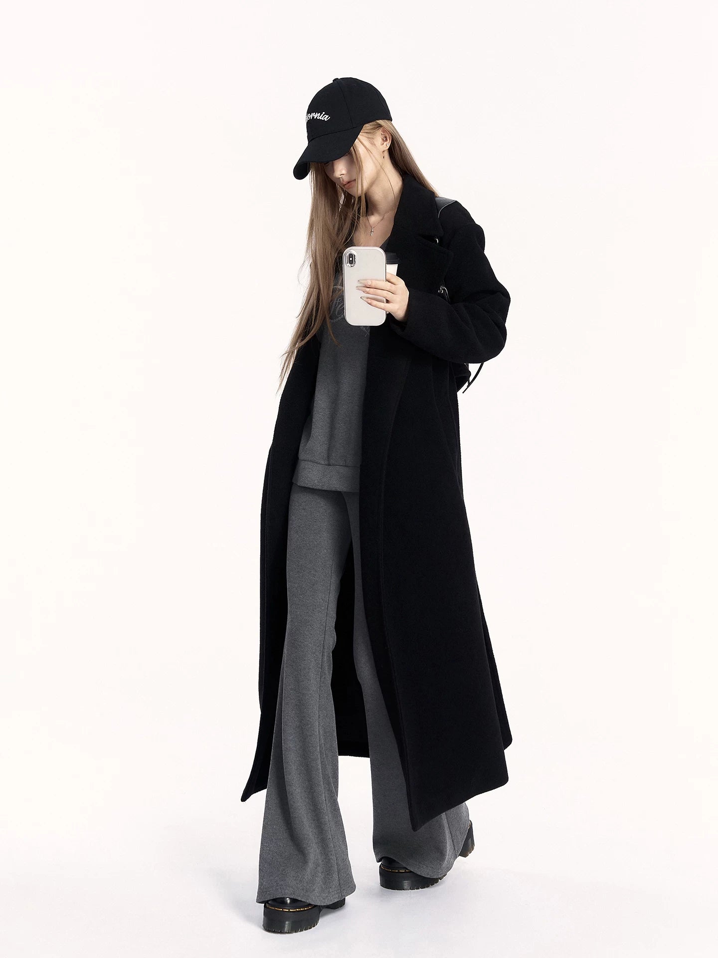 V-Neck Sweatshirt & Flared Pants Set