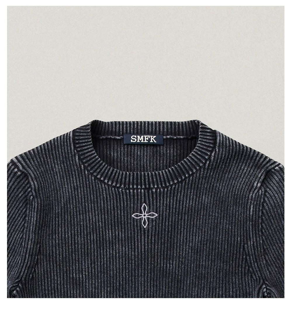 Wild Retro Long-Sleeve Knit Crewneck