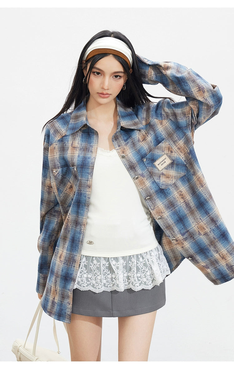 Vintage Plaid Oversized Shirt