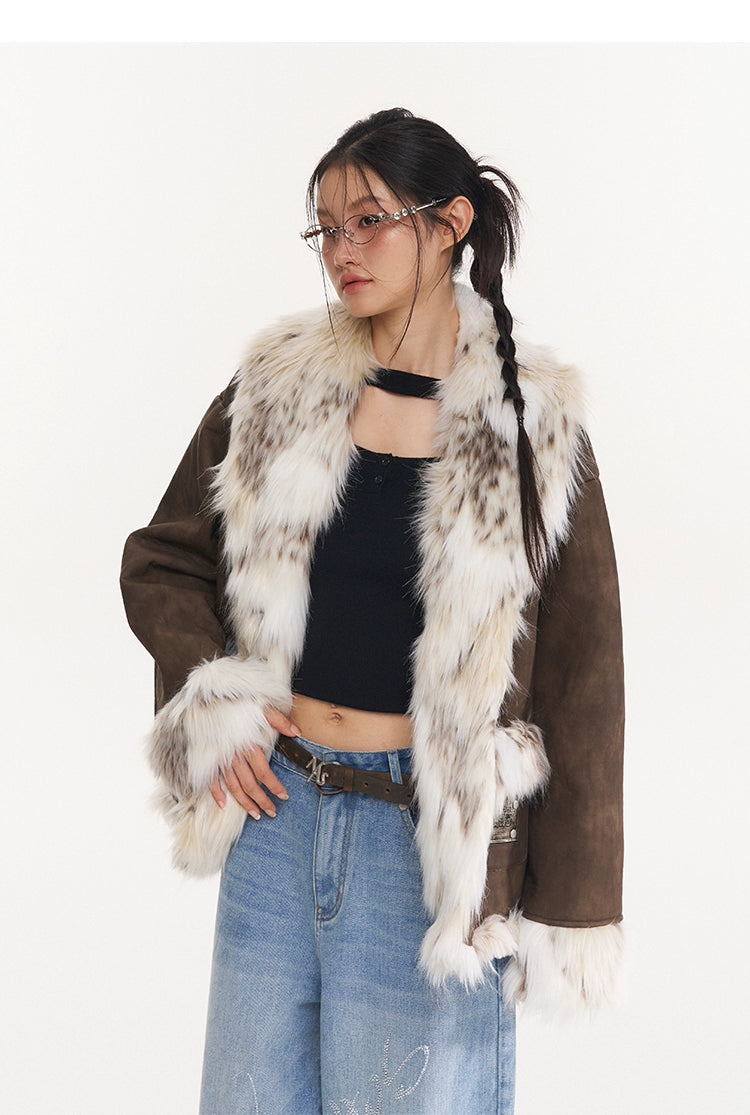 Vintage Leopard Faux Fur Jacket